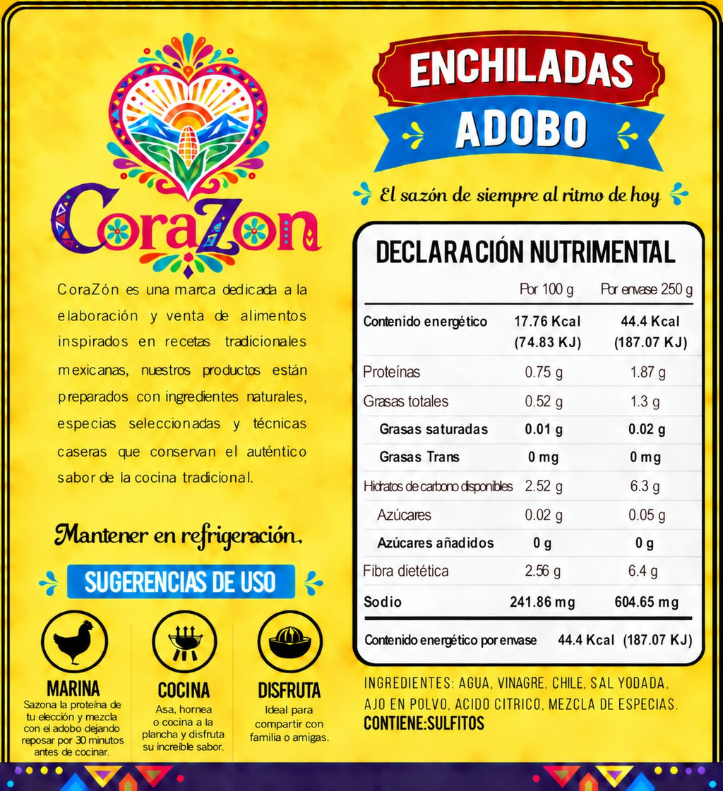 CoraZon Enchiladas reverso